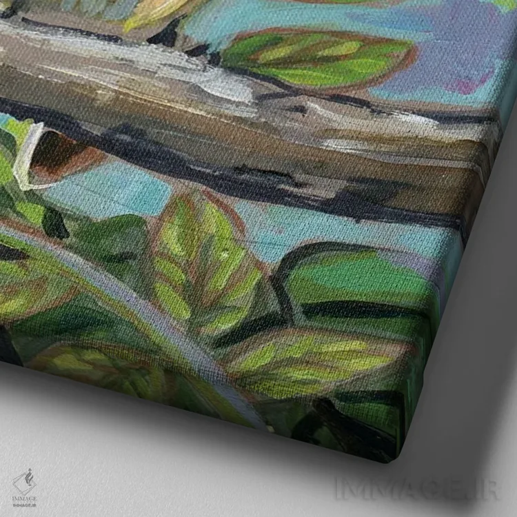 تابلو دکوراتیو مگس گیر تاج دار بزرگ اثر لینه آ توبیاس - نمای نزدیک بافت بوم