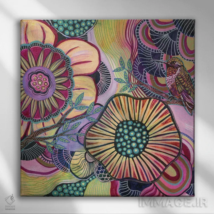 تابلو دکوراتیو مرغ مگس خوار پنهان اثر لینه آ توبیاس - نمای روبهرو روی دیوار