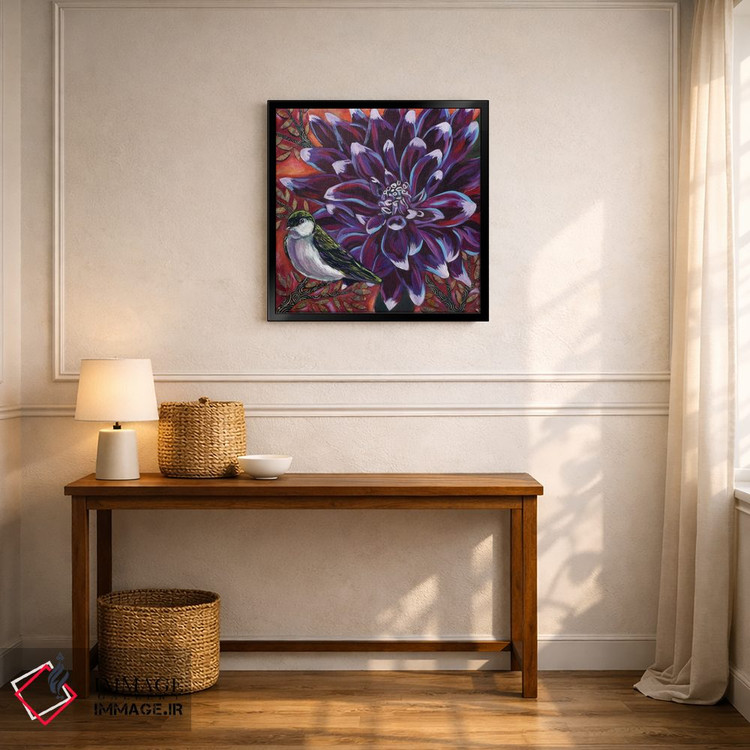 تابلو دکوراتیو سبز بنفش I اثر لینه آ توبیاس - D6B