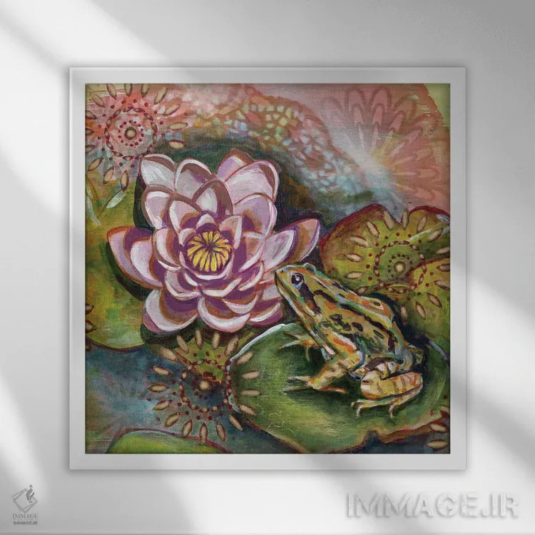 تابلو دکوراتیو قورباغه III اثر لینه آ توبیاس - نمای قابدار سفید