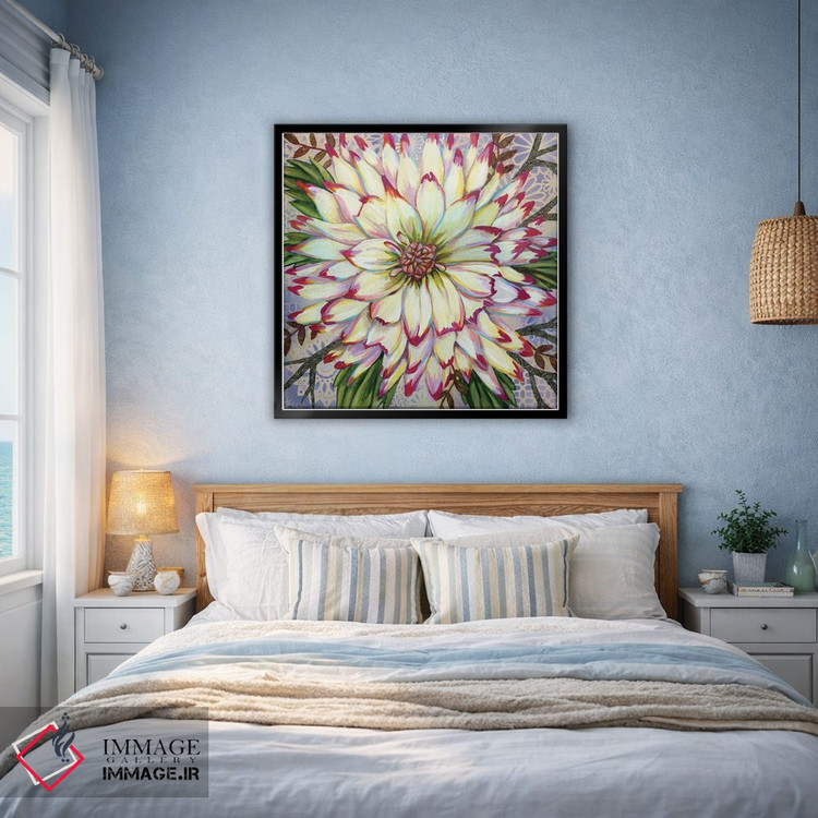 تابلو دکوراتیو داهلیای سفید اثر لینه آ توبیاس - D5B