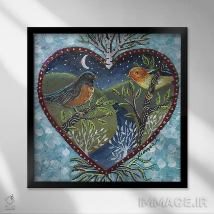 تابلو دکوراتیو قلب III اثر لینه آ توبیاس - نمای قابدار مشکی