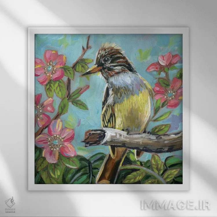 تابلو دکوراتیو مگس گیر تاج دار بزرگ اثر لینه آ توبیاس - نمای قابدار سفید