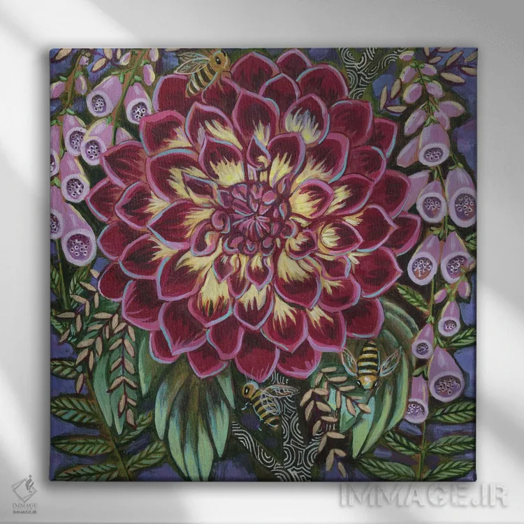 تابلو دکوراتیو سرسبز و شاداب اثر لینه آ توبیاس - نمای روبهرو روی دیوار