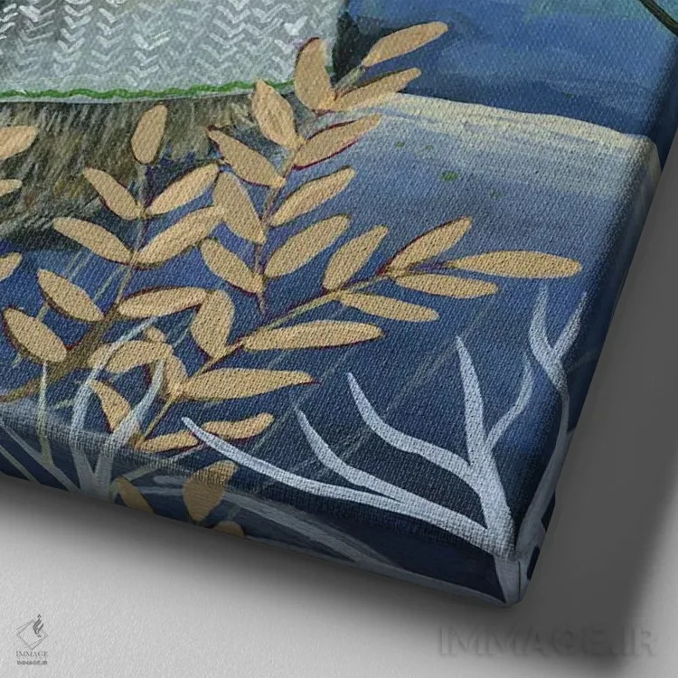 تابلو دکوراتیو مربوط شاد اثر لینه آ توبیاس - نمای نزدیک بافت بوم