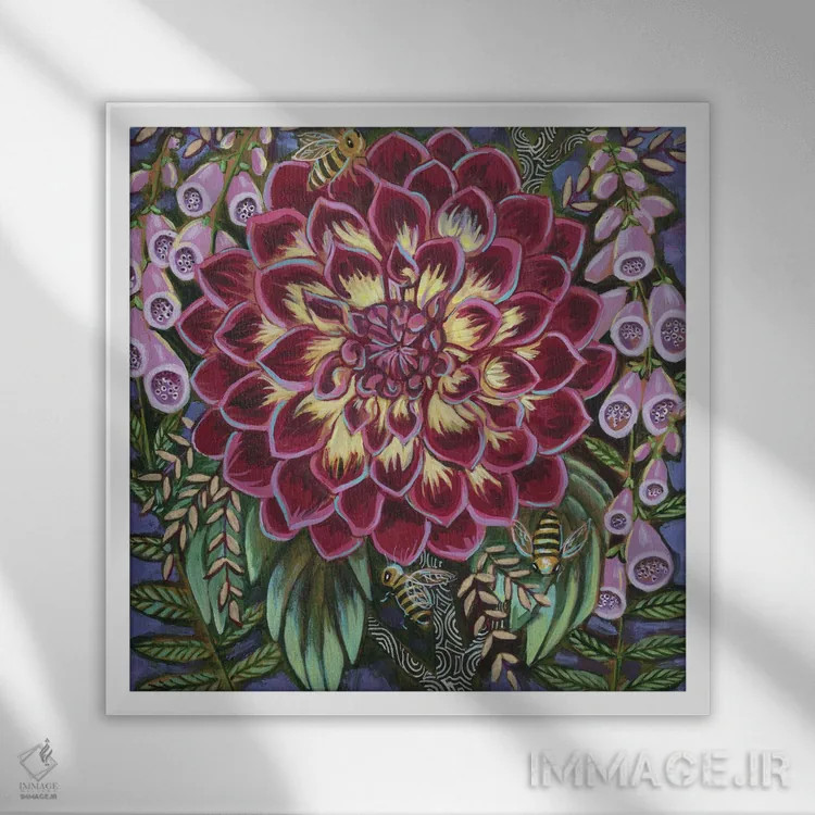 تابلو دکوراتیو سرسبز و شاداب اثر لینه آ توبیاس - نمای قابدار سفید