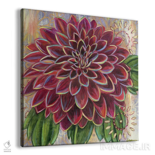 تابلو دکوراتیو داهلیای بنفش اثر لینه آ توبیاس - نمای پرسپکتیو محصول