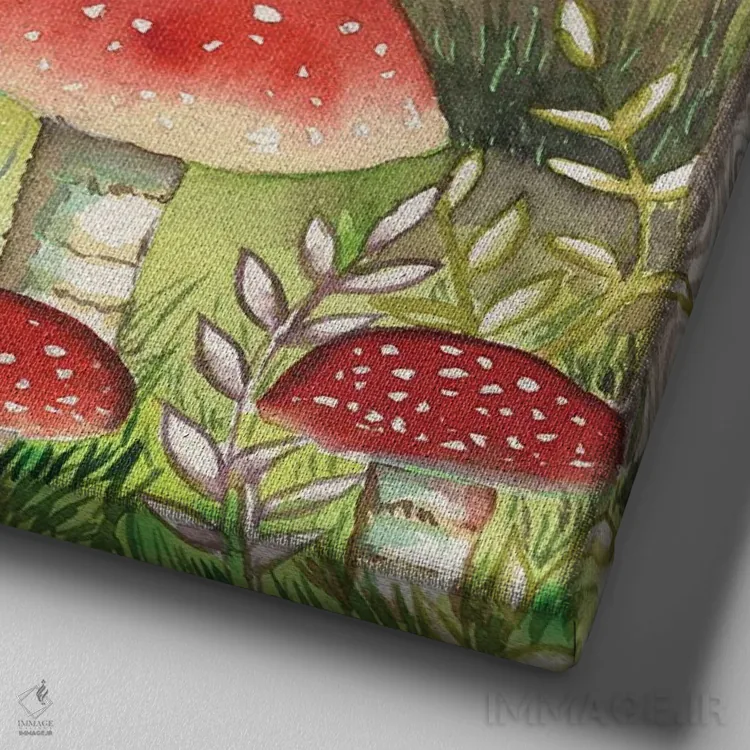 تابلو دکوراتیو فصل قارچ اثر لینه آ توبیاس - نمای نزدیک بافت بوم