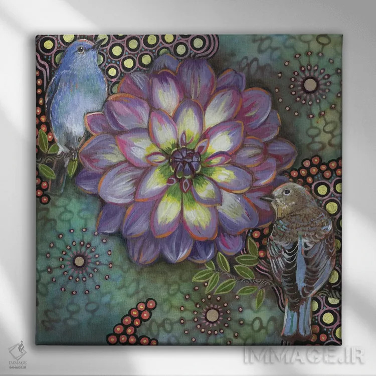 تابلو دکوراتیو مرغ آبی کوهستانی I اثر لینه آ توبیاس - نمای روبهرو روی دیوار