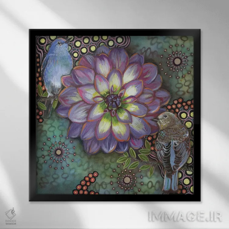 تابلو دکوراتیو مرغ آبی کوهستانی I اثر لینه آ توبیاس - نمای قابدار مشکی