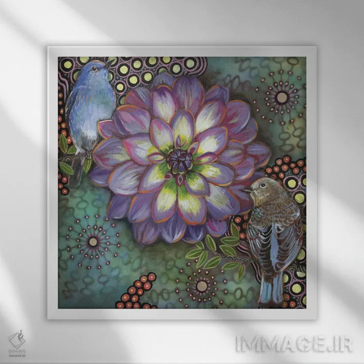 تابلو دکوراتیو مرغ آبی کوهستانی I اثر لینه آ توبیاس - نمای قابدار سفید