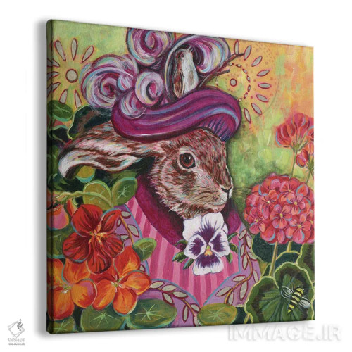 تابلو دکوراتیو خرگوش در باغ روستایی اثر لینه آ توبیاس - نمای پرسپکتیو محصول