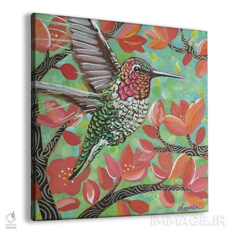 تابلو دکوراتیو مرغ مگس خوار بهاری III اثر لینه آ توبیاس - نمای پرسپکتیو محصول