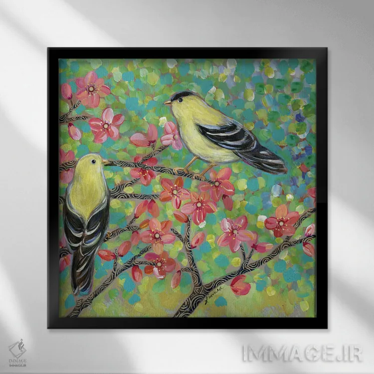 تابلو دکوراتیو رشد جدید اثر لینه آ توبیاس - نمای قابدار مشکی