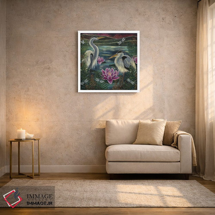 تابلو دکوراتیو برکه نیلوفر آبی اثر لینه آ توبیاس - D1W