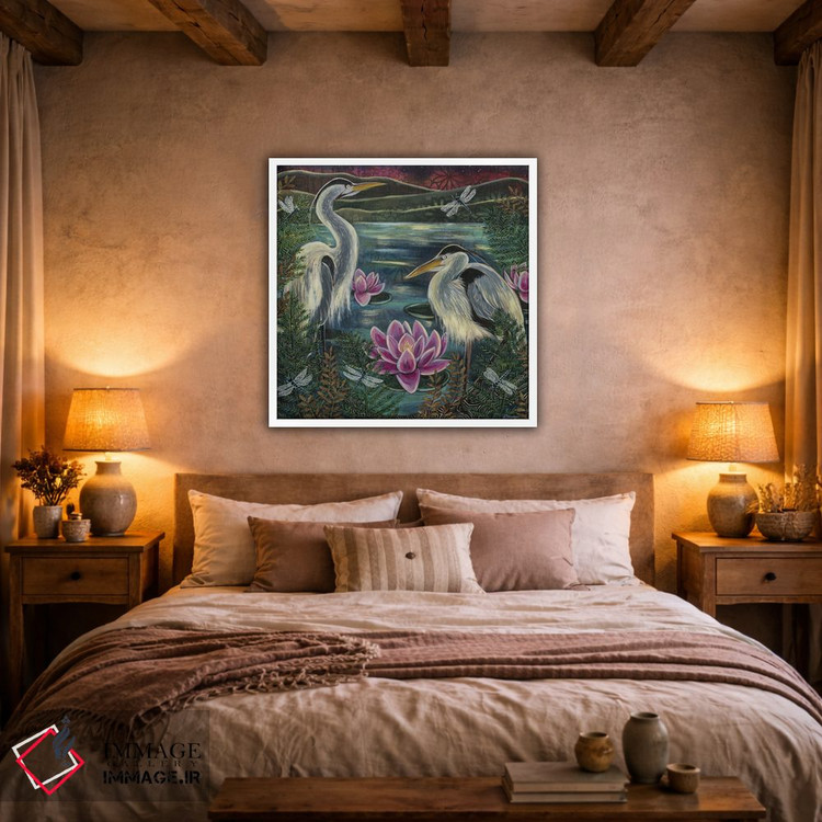 تابلو دکوراتیو برکه نیلوفر آبی اثر لینه آ توبیاس - D2W