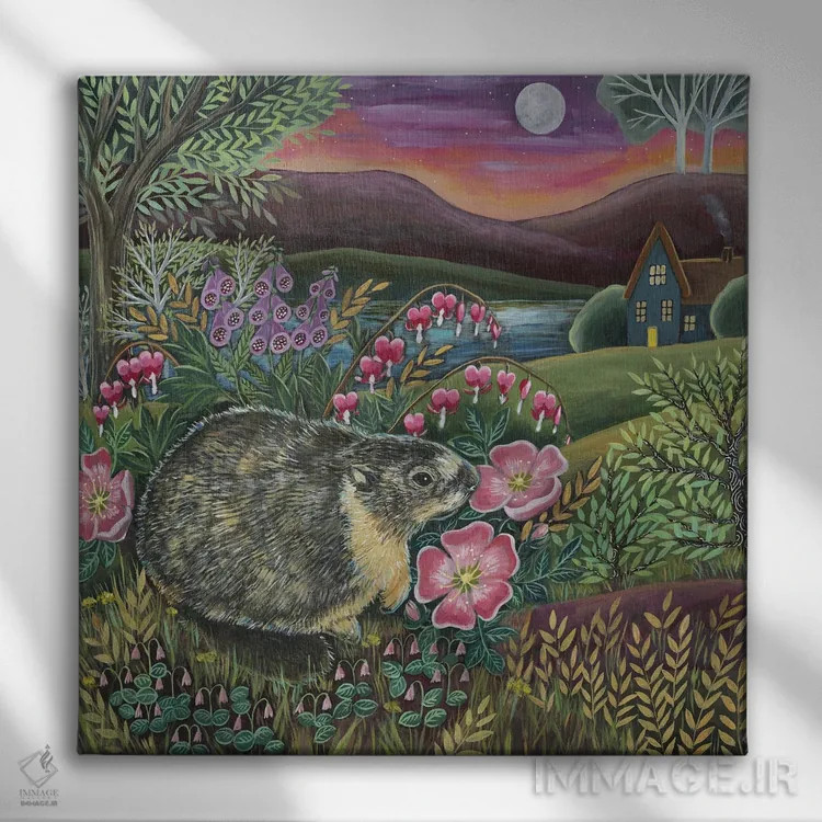 تابلو دکوراتیو منظره رودخانه اثر لینه آ توبیاس - نمای روبهرو روی دیوار