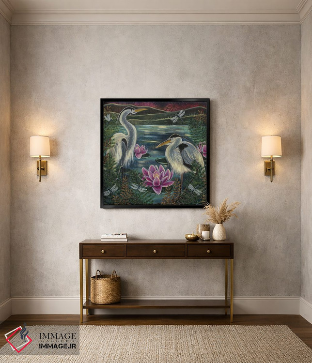 تابلو دکوراتیو برکه نیلوفر آبی اثر لینه آ توبیاس - D4B