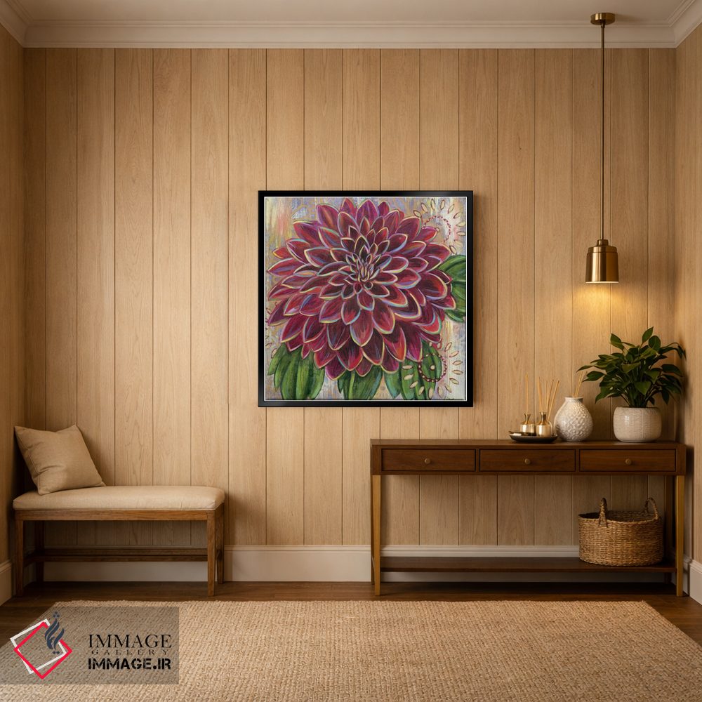 تابلو دکوراتیو داهلیای بنفش اثر لینه آ توبیاس - D5B