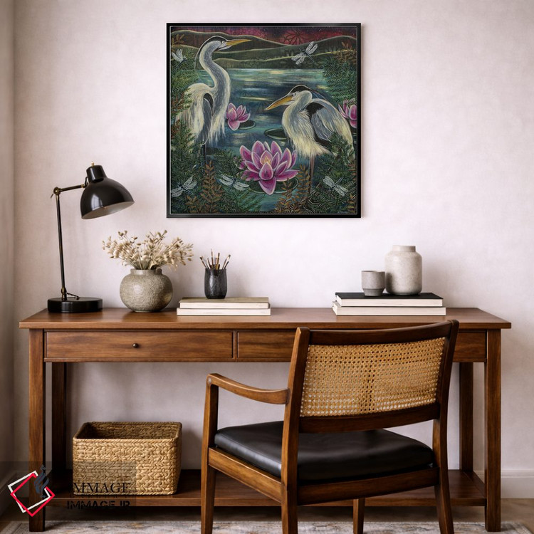 تابلو دکوراتیو برکه نیلوفر آبی اثر لینه آ توبیاس - D6B