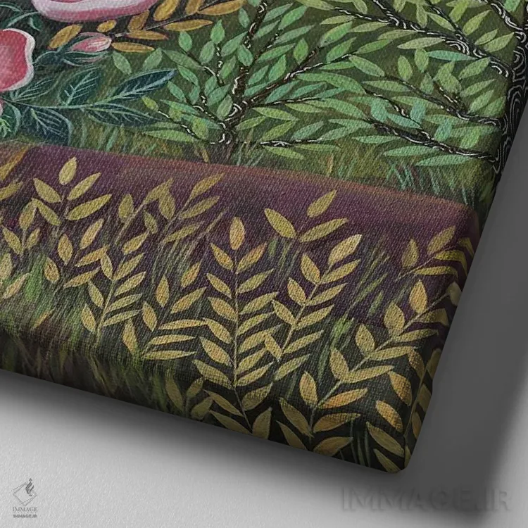 تابلو دکوراتیو منظره رودخانه اثر لینه آ توبیاس - نمای نزدیک بافت بوم