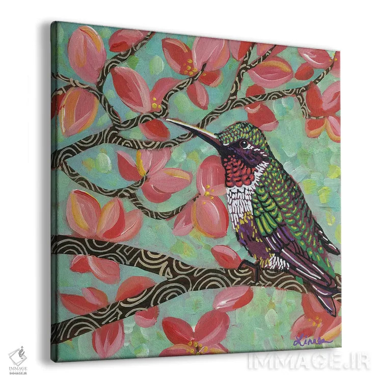 تابلو دکوراتیو مرغ مگس خوار بهاری I اثر لینه آ توبیاس - نمای پرسپکتیو محصول