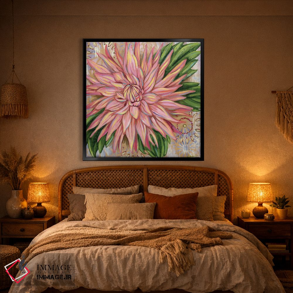 تابلو دکوراتیو داهلیای صورتی اثر لینه آ توبیاس - D1B