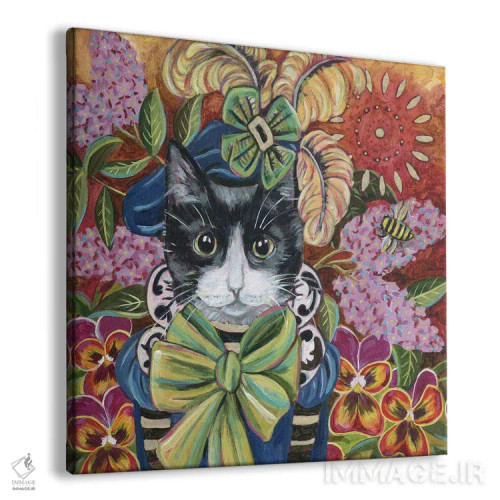 تابلو دکوراتیو گربه کوچک از شهر یاس بنفش اثر لینه آ توبیاس - نمای پرسپکتیو محصول