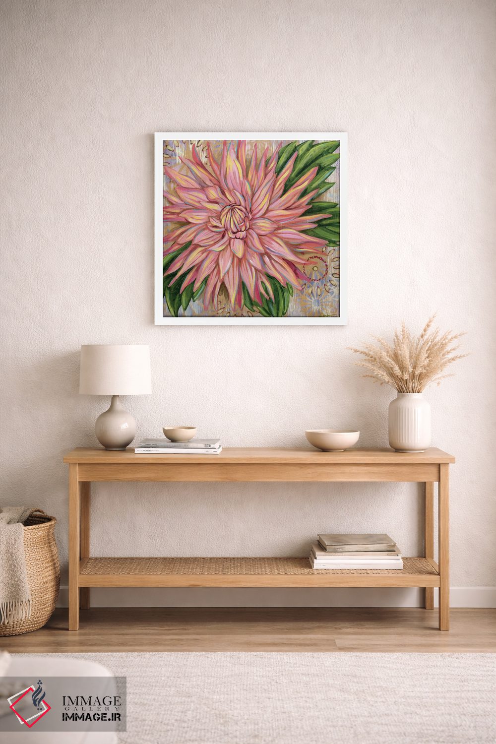 تابلو دکوراتیو داهلیای صورتی اثر لینه آ توبیاس - D3W