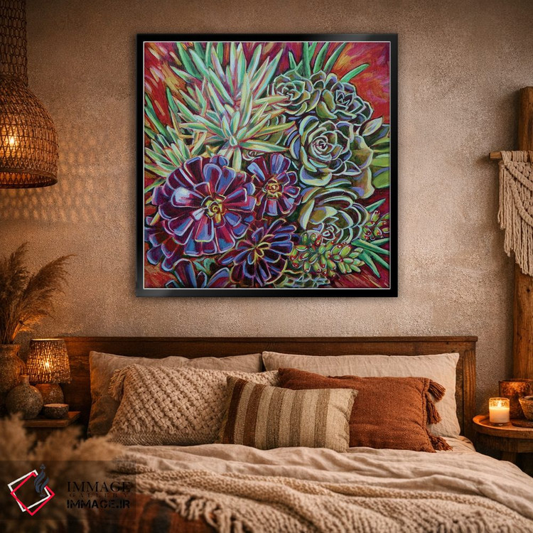 تابلو دکوراتیو گلدان ساکولنت ها اثر لینه آ توبیاس - D1B