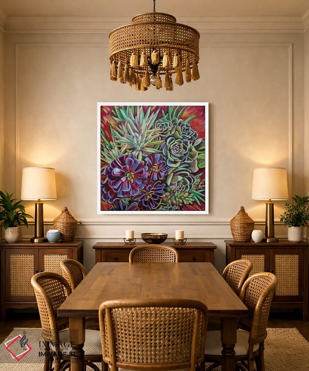 تابلو دکوراتیو گلدان ساکولنت ها اثر لینه آ توبیاس - D2W