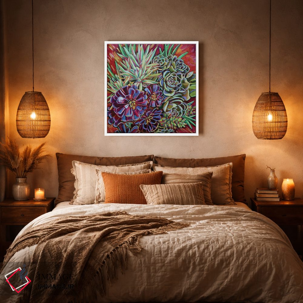 تابلو دکوراتیو گلدان ساکولنت ها اثر لینه آ توبیاس - D4W