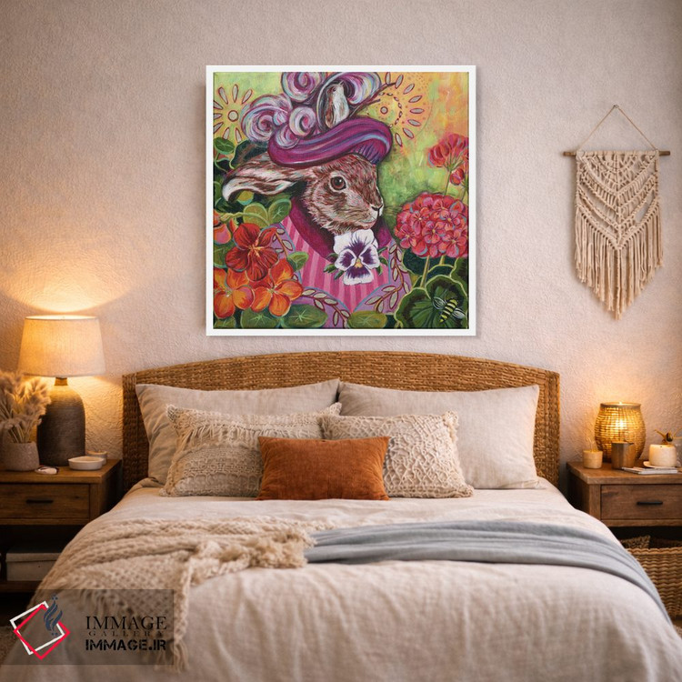 تابلو دکوراتیو خرگوش در باغ روستایی اثر لینه آ توبیاس - D2W