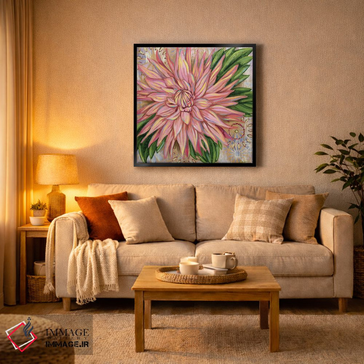 تابلو دکوراتیو داهلیای صورتی اثر لینه آ توبیاس - D5B