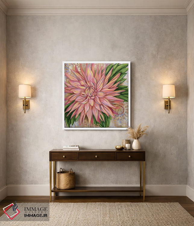 تابلو دکوراتیو داهلیای صورتی اثر لینه آ توبیاس - D4W