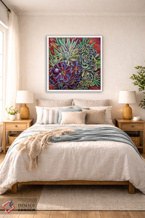 تابلو دکوراتیو گلدان ساکولنت ها اثر لینه آ توبیاس - D5W