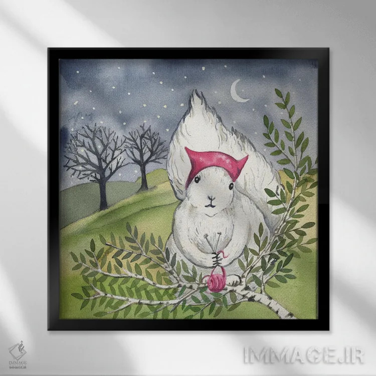 تابلو دکوراتیو بافنده اثر لینه آ توبیاس - نمای قابدار مشکی