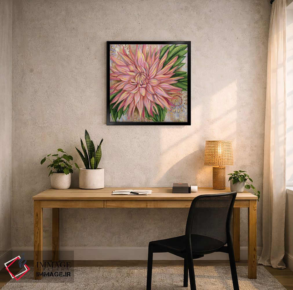 تابلو دکوراتیو داهلیای صورتی اثر لینه آ توبیاس - D6B