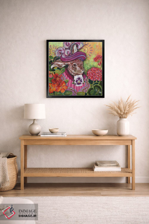 تابلو دکوراتیو خرگوش در باغ روستایی اثر لینه آ توبیاس - D4B