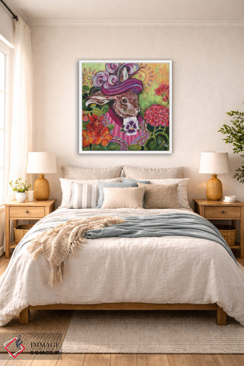 تابلو دکوراتیو خرگوش در باغ روستایی اثر لینه آ توبیاس - D5W