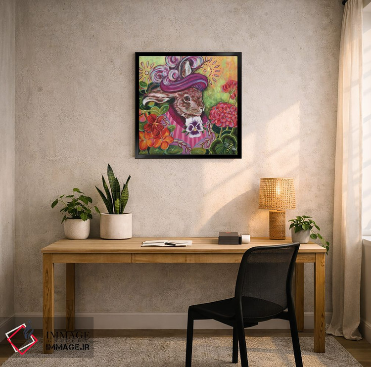 تابلو دکوراتیو خرگوش در باغ روستایی اثر لینه آ توبیاس - D6B
