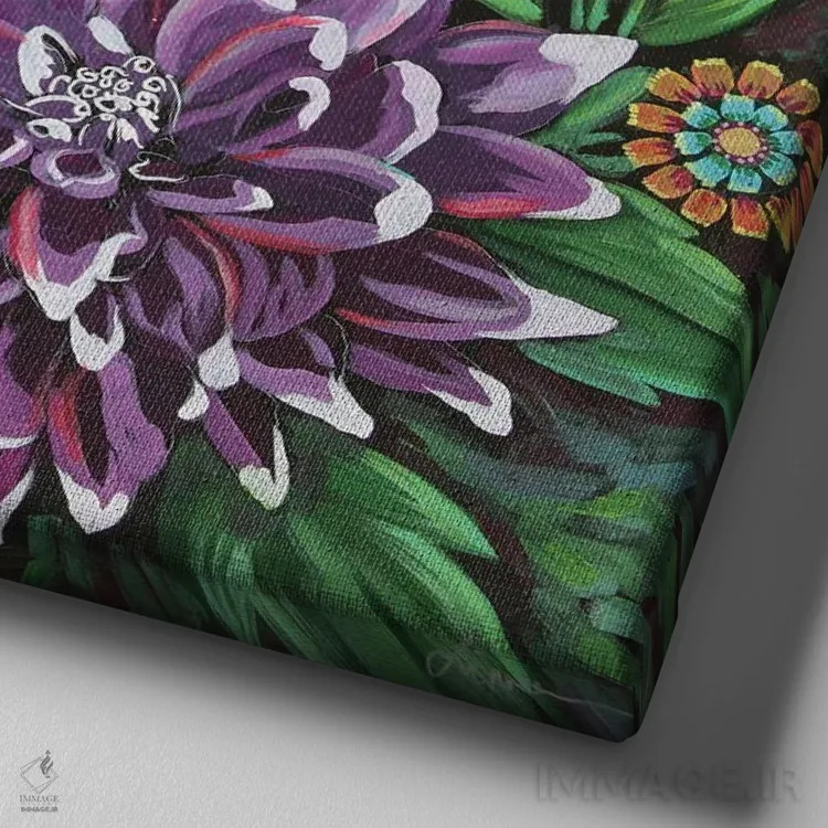 تابلو دکوراتیو انقلاب تابستانی اثر لینه آ توبیاس - نمای نزدیک بافت بوم