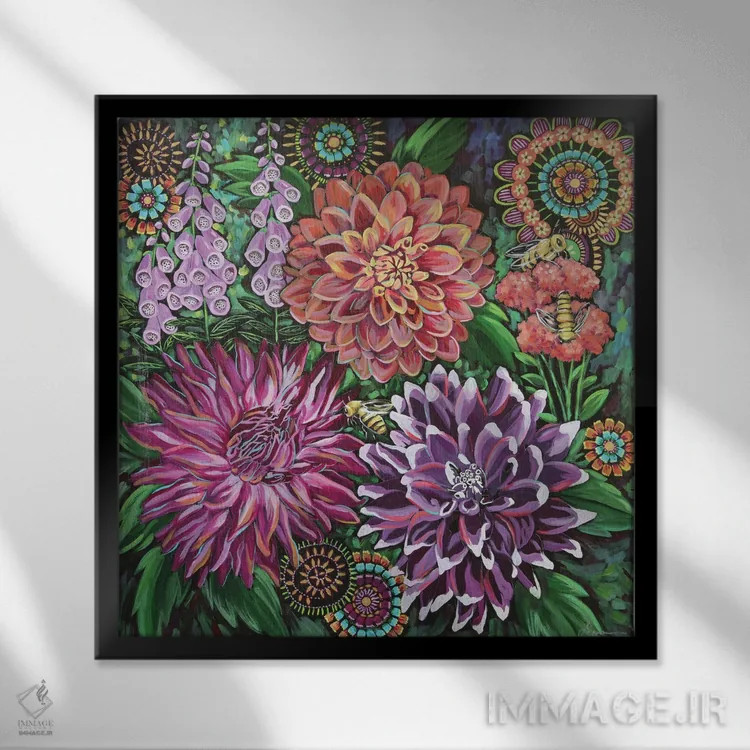 تابلو دکوراتیو انقلاب تابستانی اثر لینه آ توبیاس - نمای قابدار مشکی