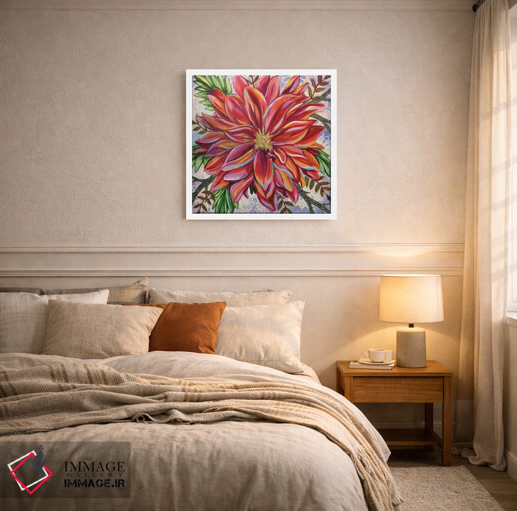 تابلو دکوراتیو داهلیای قرمز اثر لینه آ توبیاس - D4W