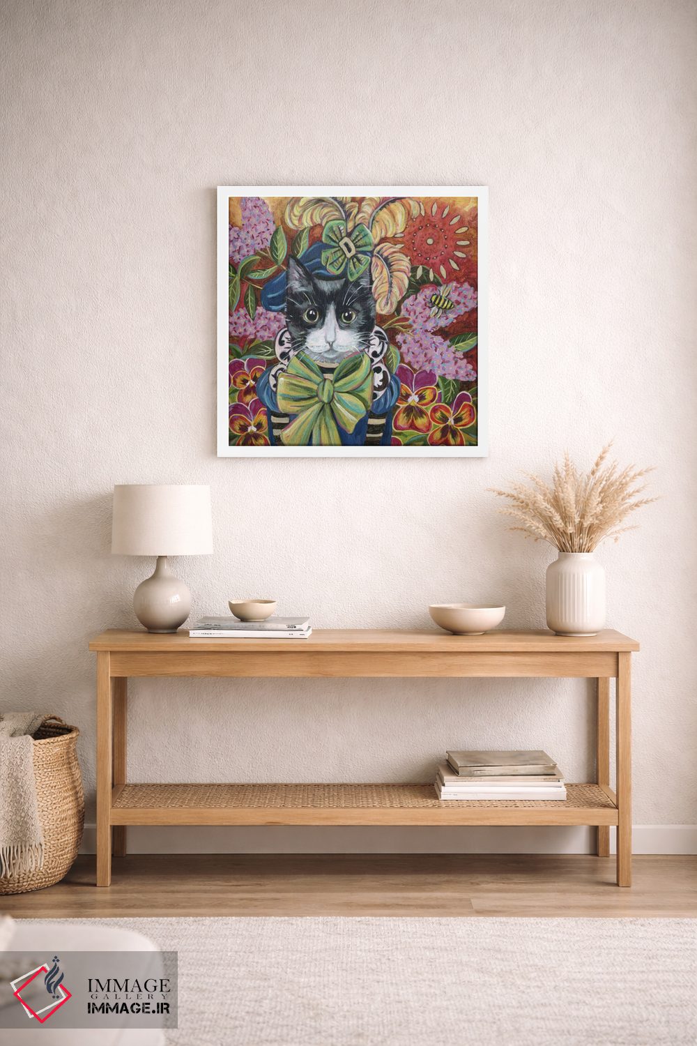 تابلو دکوراتیو گربه کوچک از شهر یاس بنفش اثر لینه آ توبیاس - D1W