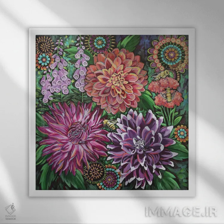 تابلو دکوراتیو انقلاب تابستانی اثر لینه آ توبیاس - نمای قابدار سفید