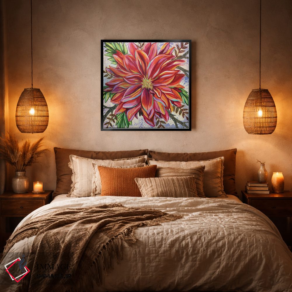 تابلو دکوراتیو داهلیای قرمز اثر لینه آ توبیاس - D5B