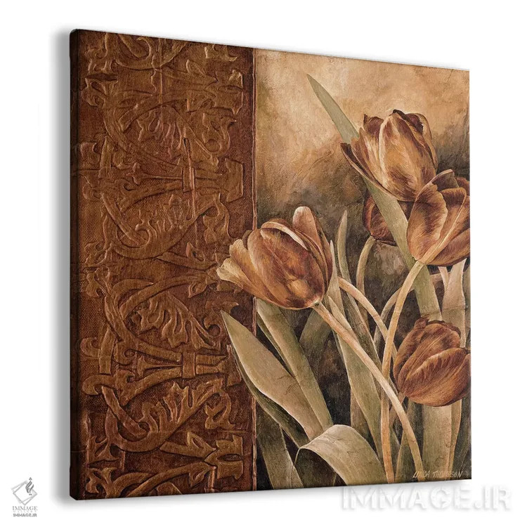 تابلو دکوراتیو لاله های مسی I اثر لیندا تامپسون - نمای پرسپکتیو محصول