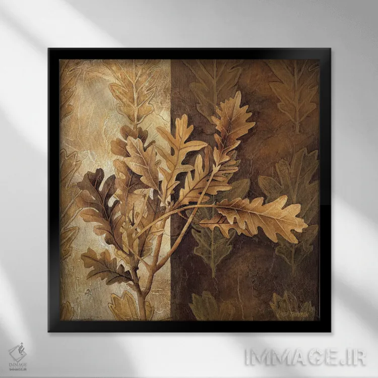 تابلو دکوراتیو الگوهای برگ I اثر لیندا تامپسون - نمای قابدار مشکی
