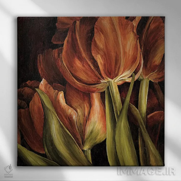 تابلو دکوراتیو هارمونی رنگ ها I اثر لیندا تامپسون - نمای روبهرو روی دیوار